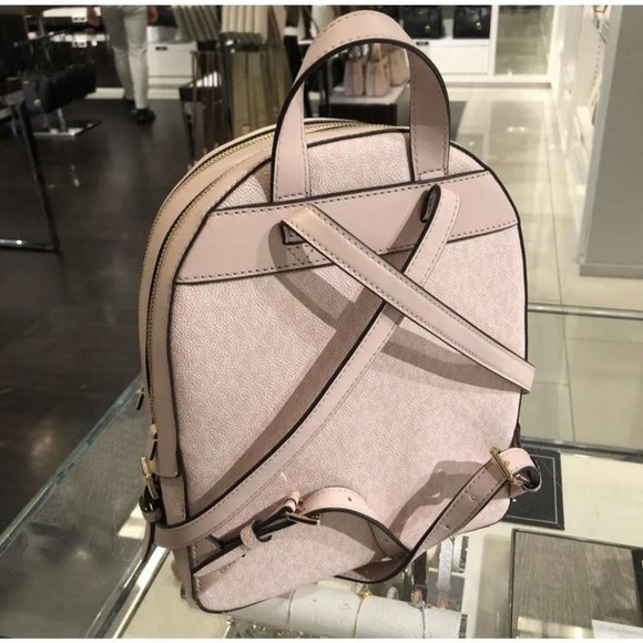 Michael Kors Jaycee Medium Leather Backpack Powderblush - Picture 2 of 7
